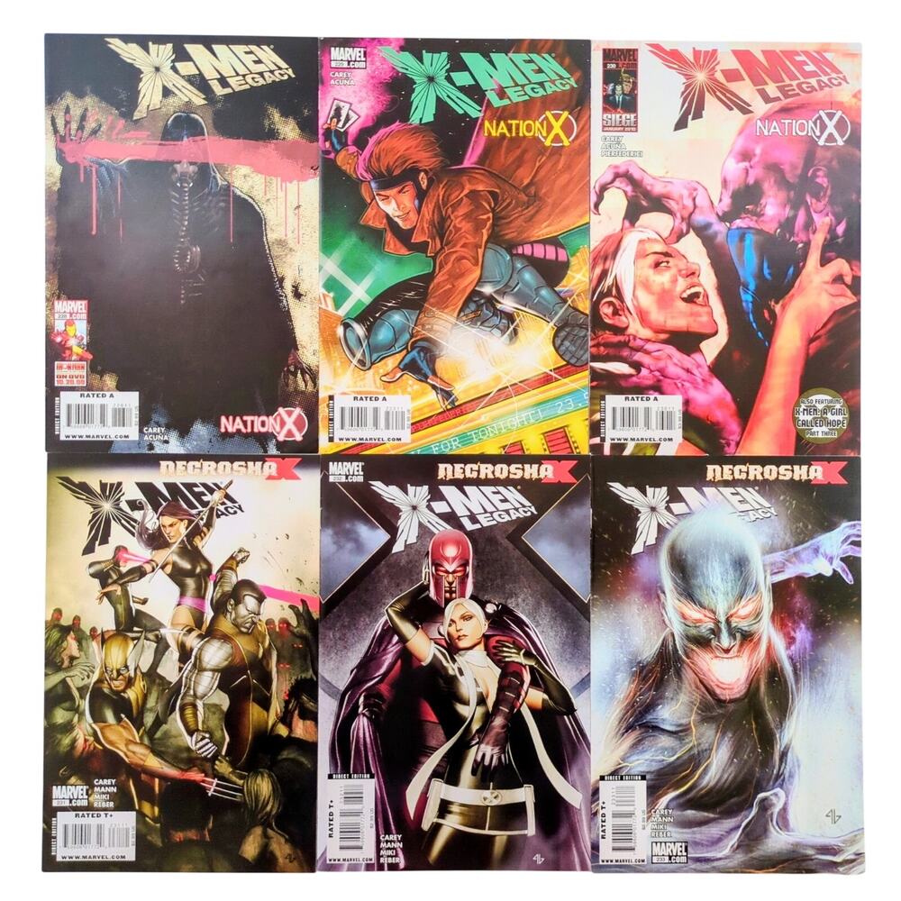 X-Men Legacy Nation X Necrosha Lot #228-233 Marvel Comics 2009 Set of 6 Rogue
